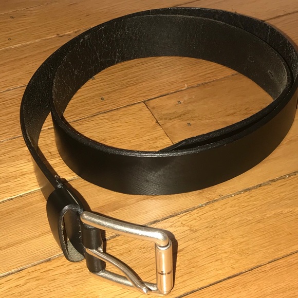 Men's Dockers✨ Soft Leather Belt Silver Hardware 38 - Picture 3 of 4